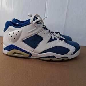 Air Jordan 6 Retro Low Sneakers Mens Size 13 White Insgn Blue READ